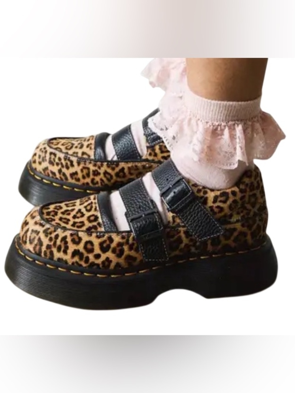 DR MARTENS Buzz Mary Jane animal print platform shoes women’s 7 new
